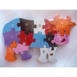 Wooden Block Cow Puzzle Wooden Block Cow Puzzle